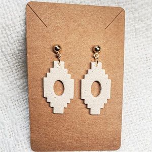 Handmade Aztec style polymer clay earrings